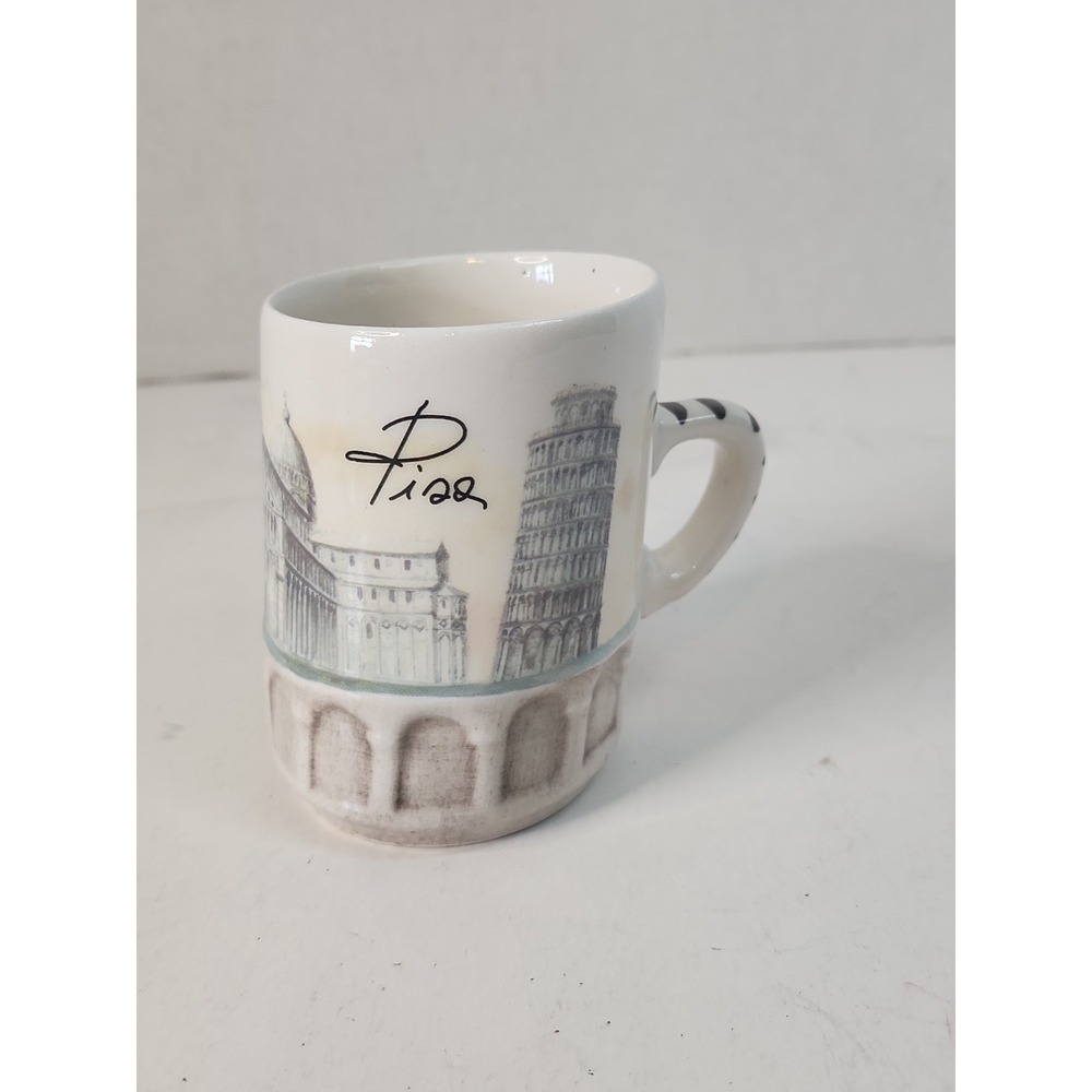 Vintage Mario Salvatici Leaning Tower of Pisa Mug Italy Slanted Souvenir Cup